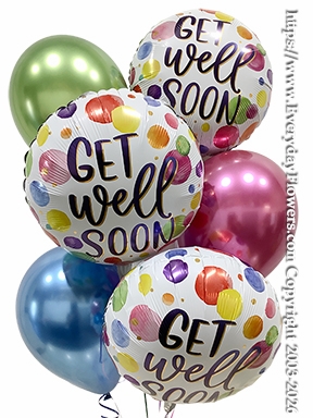 Get Well Watercolor Dots Balloon Bouquet