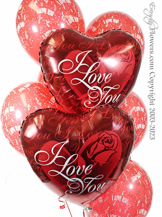 I Love You | Rose Balloon Bouquet | EverydayFlowers.com