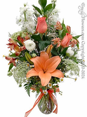 Ivory Garden Orange & White