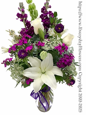 Ivory Garden Purple & White
