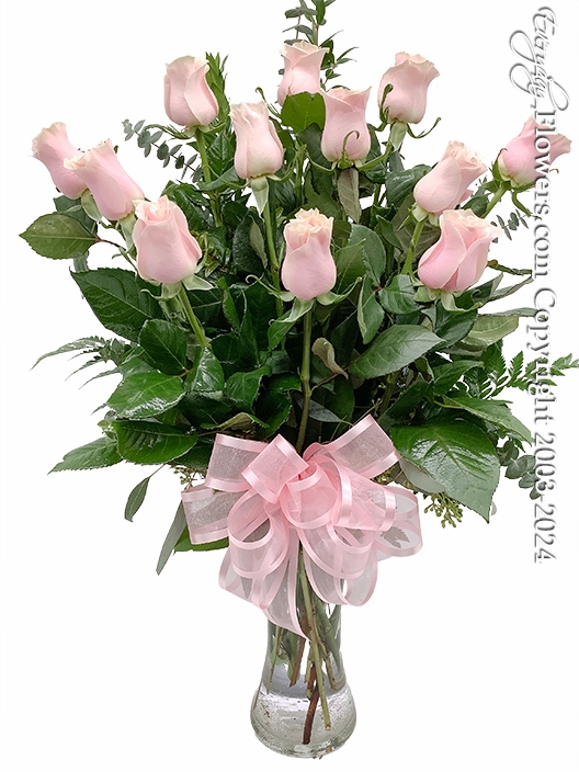 Light Pink Roses Valentines | Dozen Roses | EverydayFlowers.com