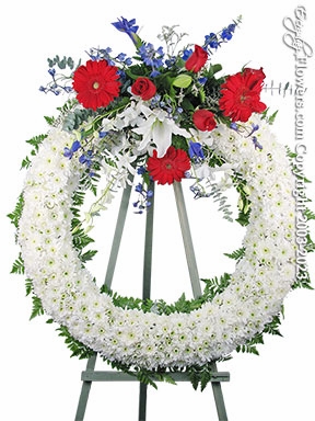 Patriotic Flowers Wreath