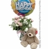 Pink Birthday Bouquet With Balloon & Stuffed Animal