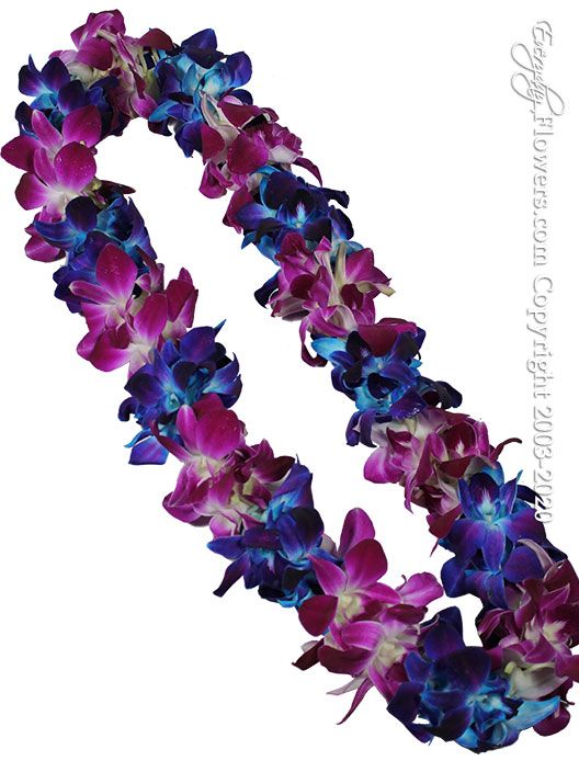 Purple and Blue Orchid Lei