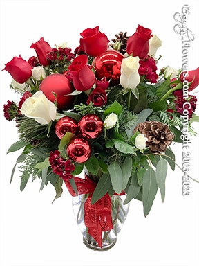 Red & White Christmas Roses