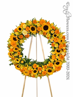 Sunflowers & Marigolds Flower Wreath