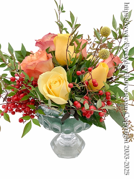 Sunlit Garden Rose Centerpiece