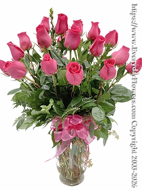 Two Dozen Hot Pink Roses