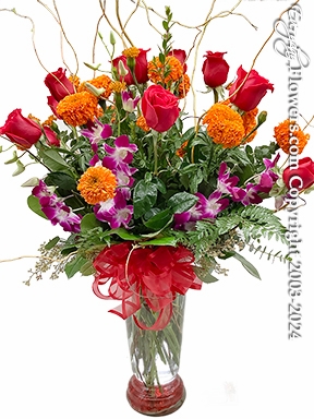 Vivacious Marigolds & Roses