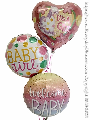 Welcome Baby Girl Balloons