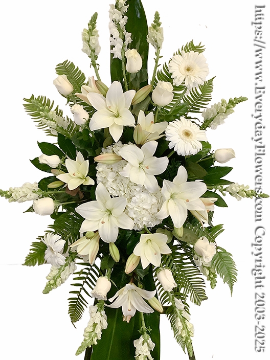 White Flower Standing Spray With Stand