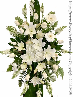 White Flower Standing Spray With Stand