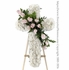 White Funeral Cross With Light Pink Roses