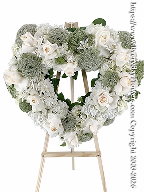 White Heart Flower Wreath 