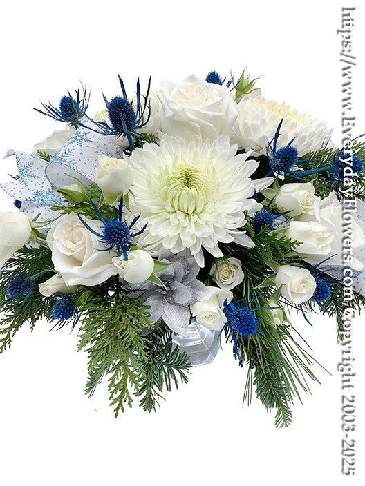 Winter Blue & White Elegance Centerpiece