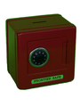 Red Mini Metal Safe Bank, Metal Kids Cash Box, Metal Kids Safes, Metal Kids Bank, Metal Frontier Bank Safe with Coin Slot on Top and a 2 numeral Combination Lock on door 5.25" x 4.5" x 5.25"High, Steel construction<BR>FREE STANDARD SHIPPING IN LOWER U.S. 48 STATES AND WASHINGTON D. C.