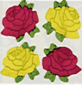 400 Fuzzy Rose Stickers in roll of 100 modules (2" x 2"), Each Sticker 1"<BR>(FREE STANDARD SHIPPING IN U.S.)