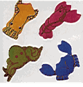 400 Mother-of-Pearl Sea Safari Stickers in roll of 100 modules (2" x 2"), Each Sticker 1"<BR>(FREE STANDARD SHIPPING IN U.S.)