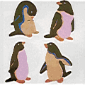 400 Mother-of-Pearl Penguin Stickers in roll of 100 modules (2" x 2"), Each Sticker 1"<BR>(FREE STANDARD SHIPPING IN U.S.)