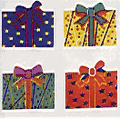 400 Mother-of-Pearl Giftwrap Stickers in roll of 100 modules (2" x 2"), Each Sticker 1-1/8"<BR>(FREE STANDARD SHIPPING IN U.S.)