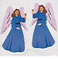 200 Mother-of-Pearl Guarding Angel Stickers in roll of 100 modules (2" x 2"), Each Sticker 1-1/2"<BR>(FREE STANDARD SHIPPING IN U.S.)