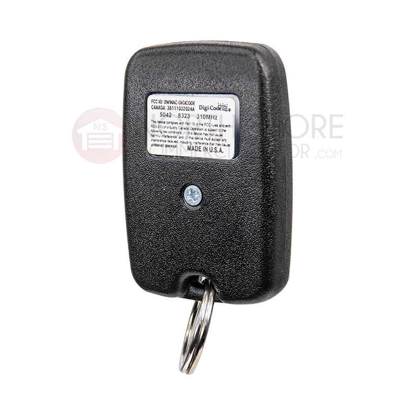 DigiCode 1Button Garage Door Opener Keychain Remote DC5042