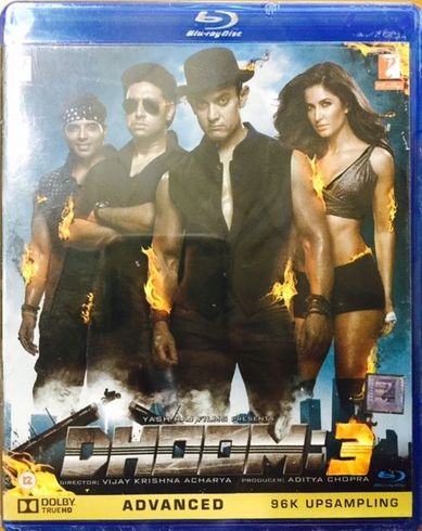 DHOOM 3 BLU-RAY - AAMIR KHAN, KATRINA KAIF - BOLLYWOOD  BLURAY new