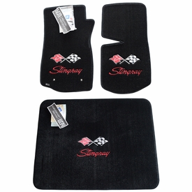 1974-1976 Corvette Stingray Logo Floor Mat Set - Premium Upgrade