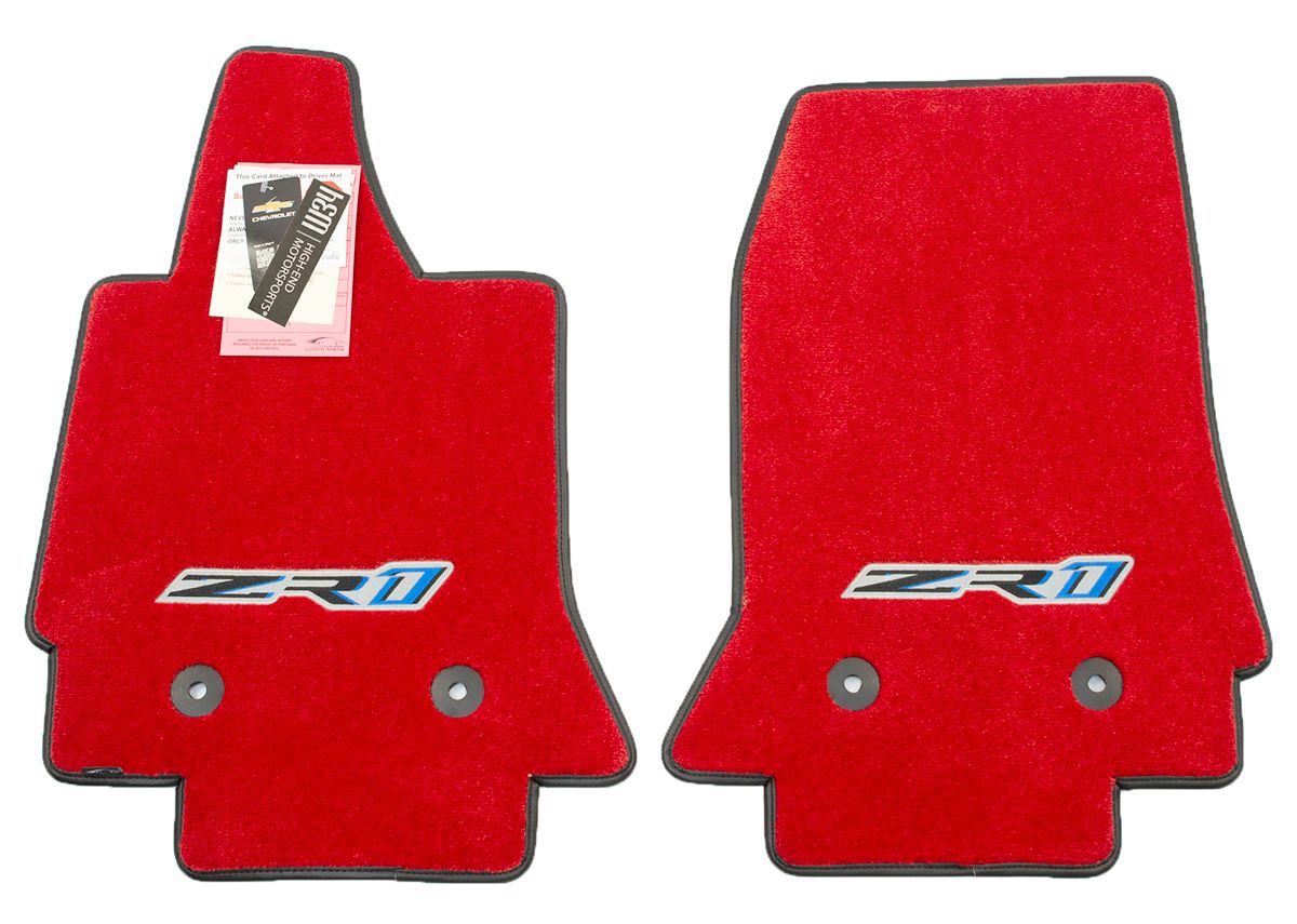 2015-2019 Chevrolet Corvette C7 Z06 Floor Mats & Cargo Mat Red Nice