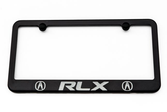Acura RLX Satin Black License Plate Frame - Engraved