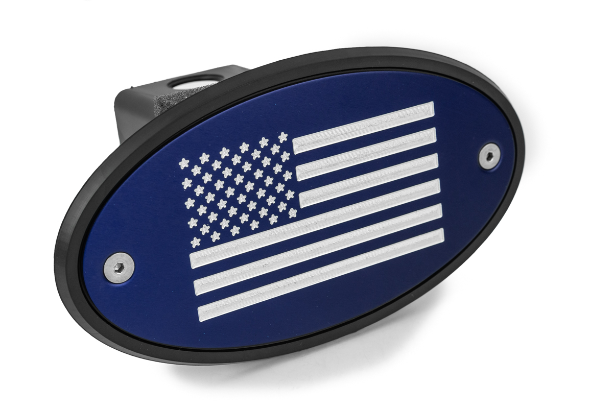 American Flag Blue Receiver Hitch Cover