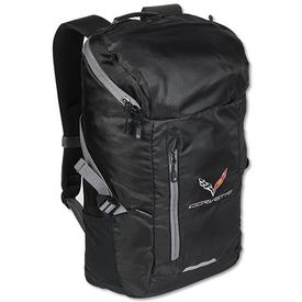 Corvette Backpack C7 Racing Flags Logo Black/Gunmetal Gray