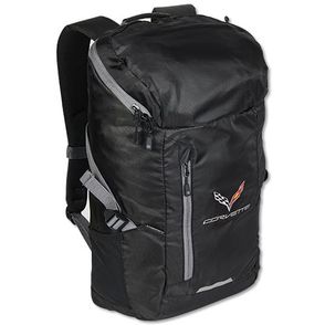 Corvette Backpack C7 Racing Flags Logo Black/Gunmetal Gray