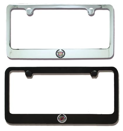 Cadillac Crest and Wreath Engraved License Plate Frame