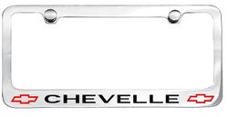 1966 1967 Chevelle Bowtie Engraved License Plate Frame