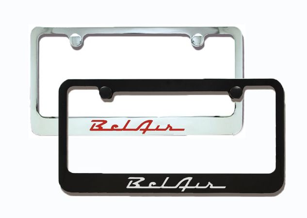 Chevrolet Bel Air Engraved License Plate Frame Custom Colors