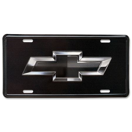 Chevrolet Black Bowtie Front License Plate Tag
