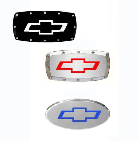 Chevrolet Bowtie Engraved Billet Hitch Receiver Cover