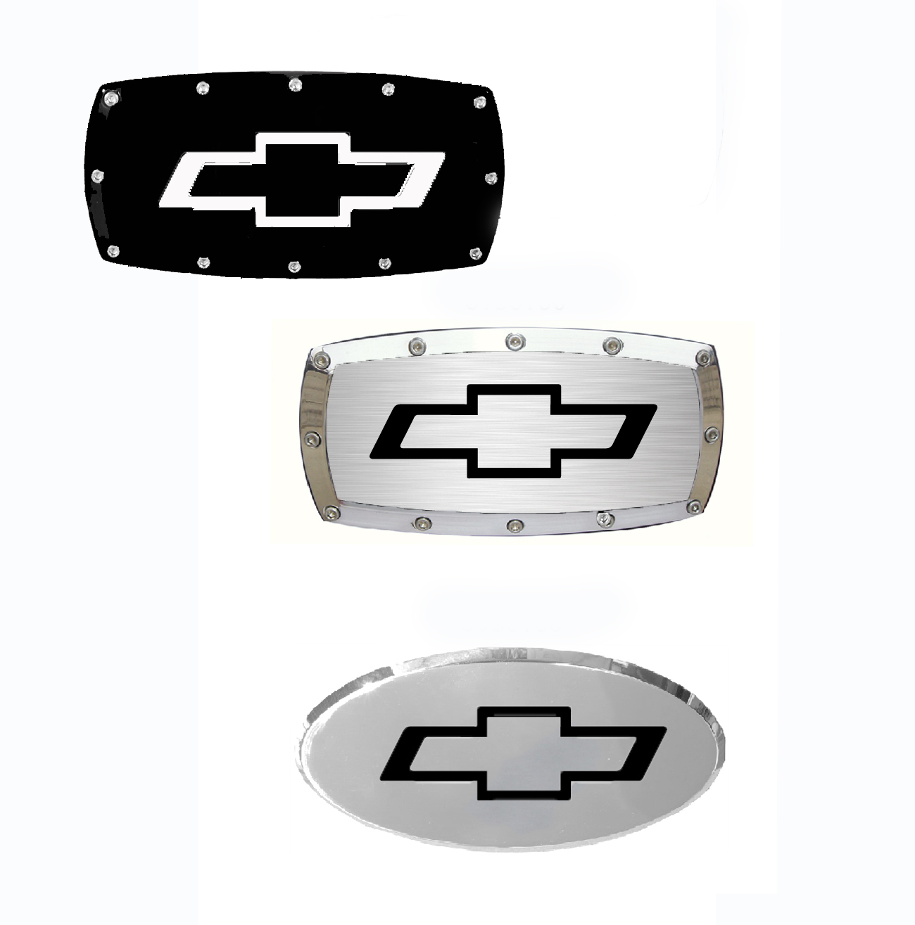 Chevrolet Bowtie Engraved Billet Hitch Receiver Cover Custom Colors