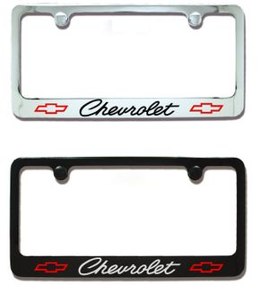 Chevrolet Classic Bowtie Engraved License Plate Frame Custom Colors
