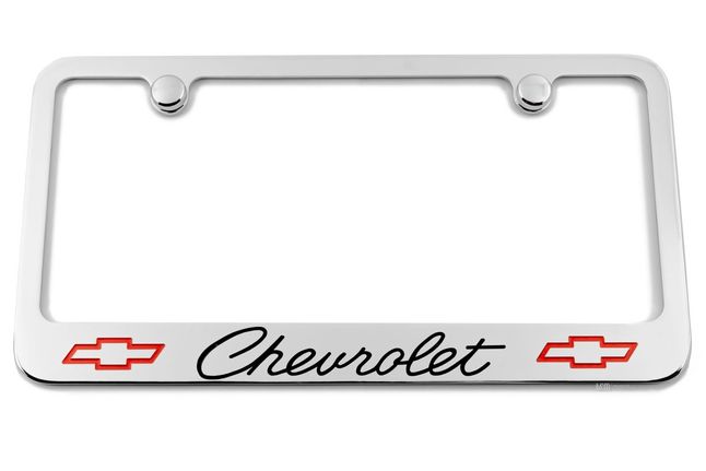 Chevrolet Classic Bowtie Engraved License Plate Frame Custom Colors