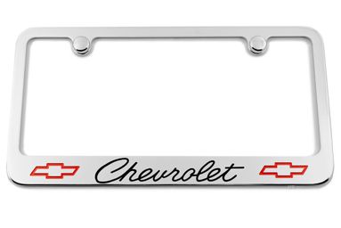 Chevrolet Classic Bowtie Engraved License Plate Frame Custom Colors