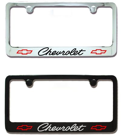 Chevrolet Classic Bowtie Engraved License Plate Frame Custom Colors