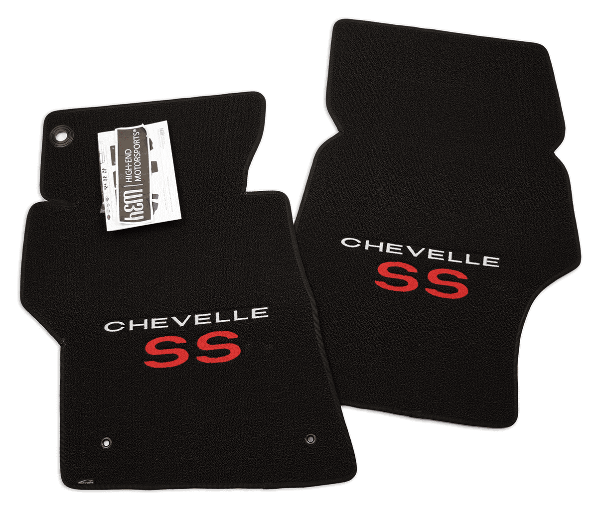 Lloyd Mats 1966-1967 Chevelle Black Carpet Floor Mats – Embroidered Red SS 396 Logo – 4pc Set