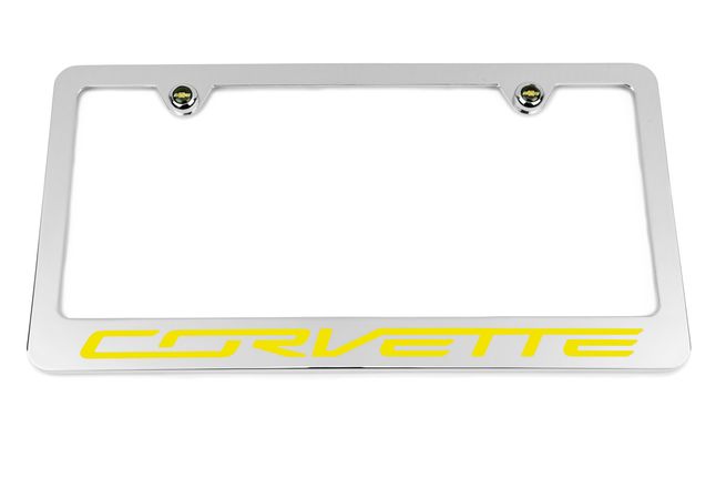 Chevrolet Corvette C7 Yellow License Plate Frame