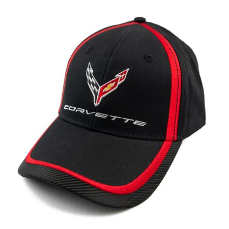 Chevrolet Corvette C8 Carbon Fiber Racing Flag Black Hat