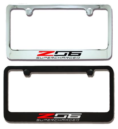 Chevrolet Corvette Z06 Supercharged Engraved License Plate Frame