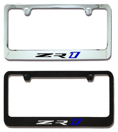 Chevrolet Corvette Bumper Logo ZR1 Engraved License Plate Frame