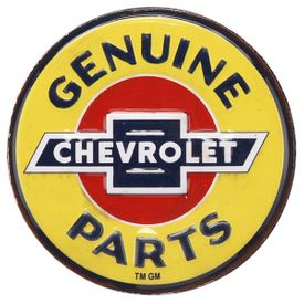 Chevrolet Genuine Parts Silver Tin Decorative Sign - Toolbox Refrigerator Magnet