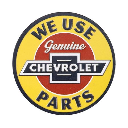 Chevrolet Genuine Parts Yellow Tin Decorative Sign - Toolbox Refrigerator Magnet